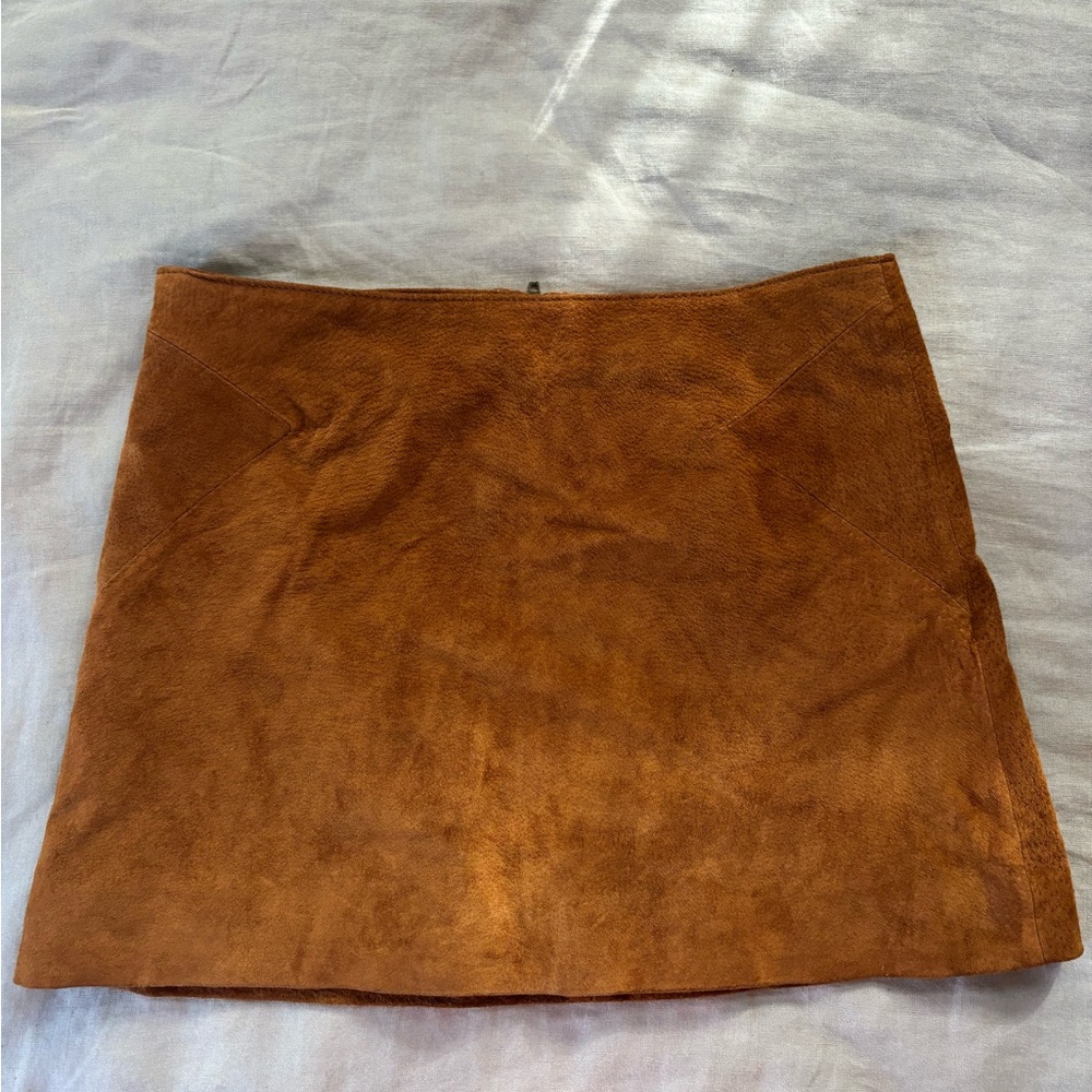 Leather mini skirt